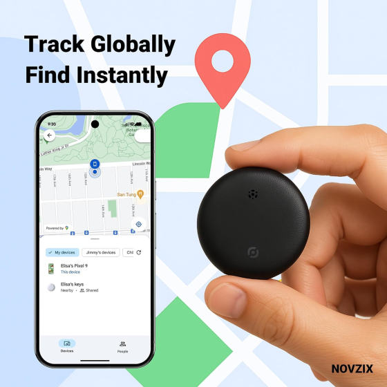 Набір Smart-трекерів NOVZIX 2 шт. для Android 9+, Google Find My Device, NFC, батарея до 12 міс., захист від води Київ