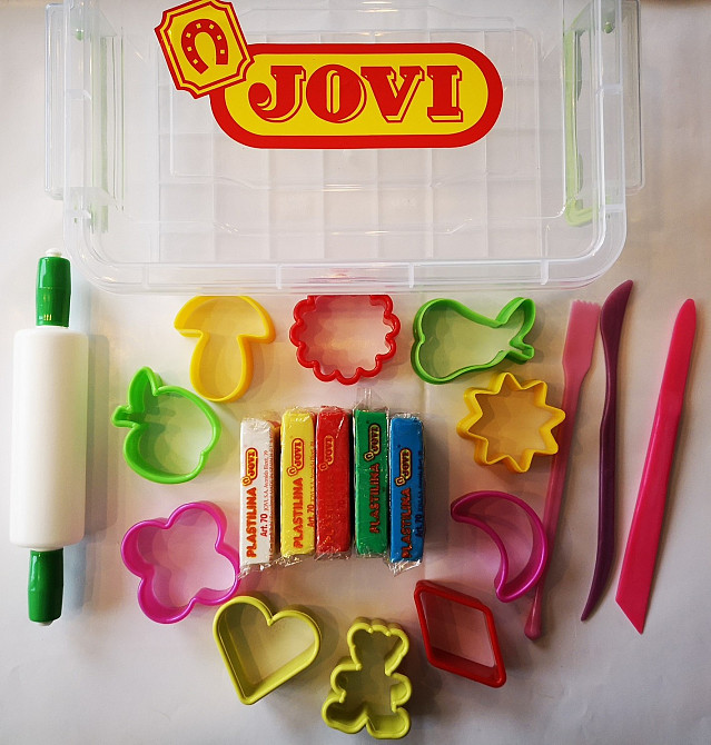 Набір для ліплення в боксі з пластиліном Jovi і аксесуарами, 5цветов по 50г (J3) Киев - изображение 1