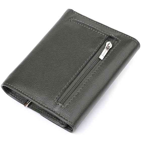 Стильный кошелек среднего размера из натуральной кожи Зеленый (ST Leather) Киев