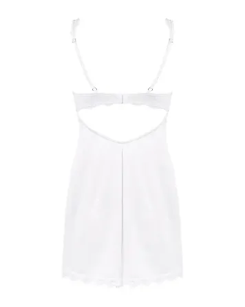 (SALE) Сорочка Obsessive Amor Blanco underwire chemise & thong white S/M Львов