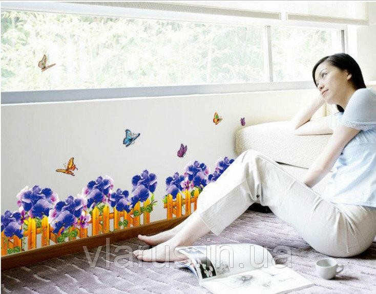 Интерьерная наклейка на стену Забор с цветами Киев - изображение 2