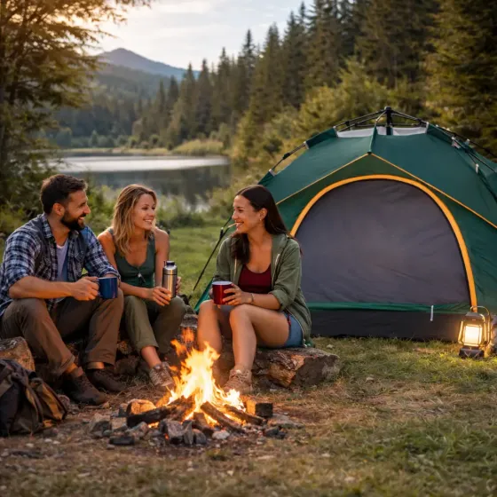 Палатка трехместная для кемпинга и туризма трехместная с автоматическим каркасом 210х150х125 Коломыя