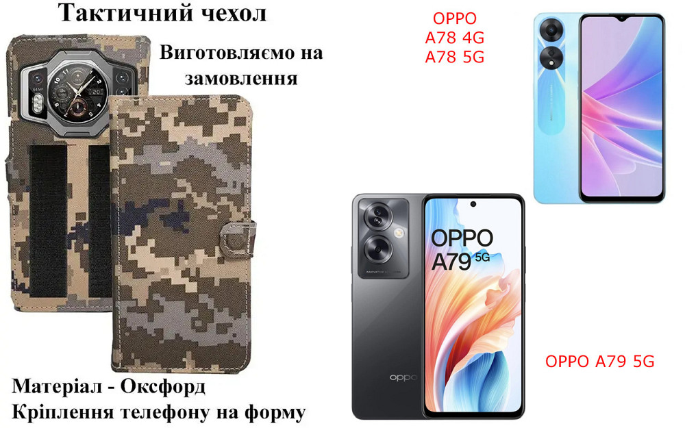 Тактичний чохол для Motorola Moto G55, кріпиться до спорядження на липучці Київ - фото 1