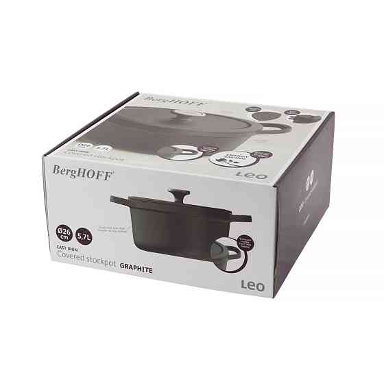 Каструля BergHoff Leo Graphite, чавун, діам. 24 см, 5,7 л 3950466 Код: 011687 Рівне