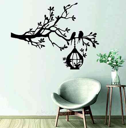 Декоративное настенное Панно «Птичка» Декор на стену 110*83 см, Черный Киев