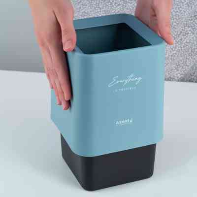 Кошик для паперів Axent Настільний контейнер для сміття, квадратний, блакитний (2132-07-A) Вінниця