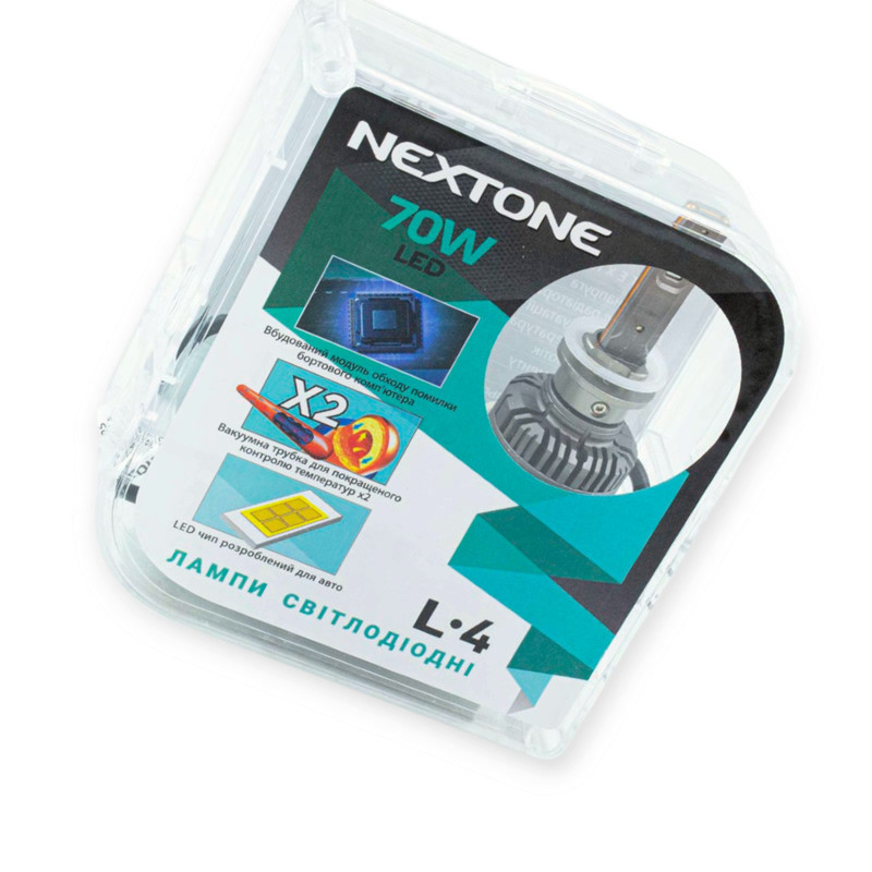 Автолампа H27 12V Nextone L4 70W 6000K 18000L радіатор з вентилятором та обманкою LED Мукачево - фото 1