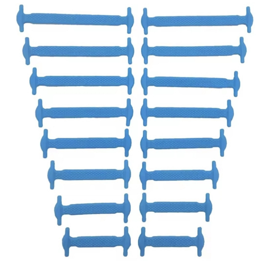 Шнурки силиконовые ленивые 16 шт Голубой Смела - изображение 2