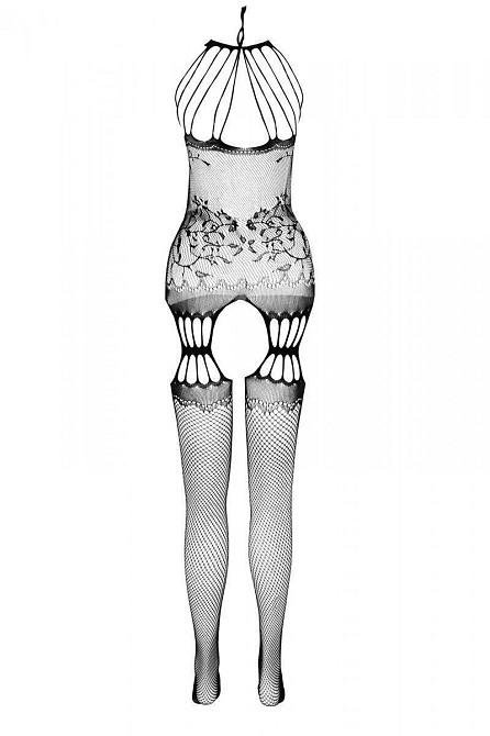 Бодістокінг з безліччю бретелей Passion BS095 One Size, white, імітація пояса та панчіх, з доступом Sex Aura Київ - фото 5