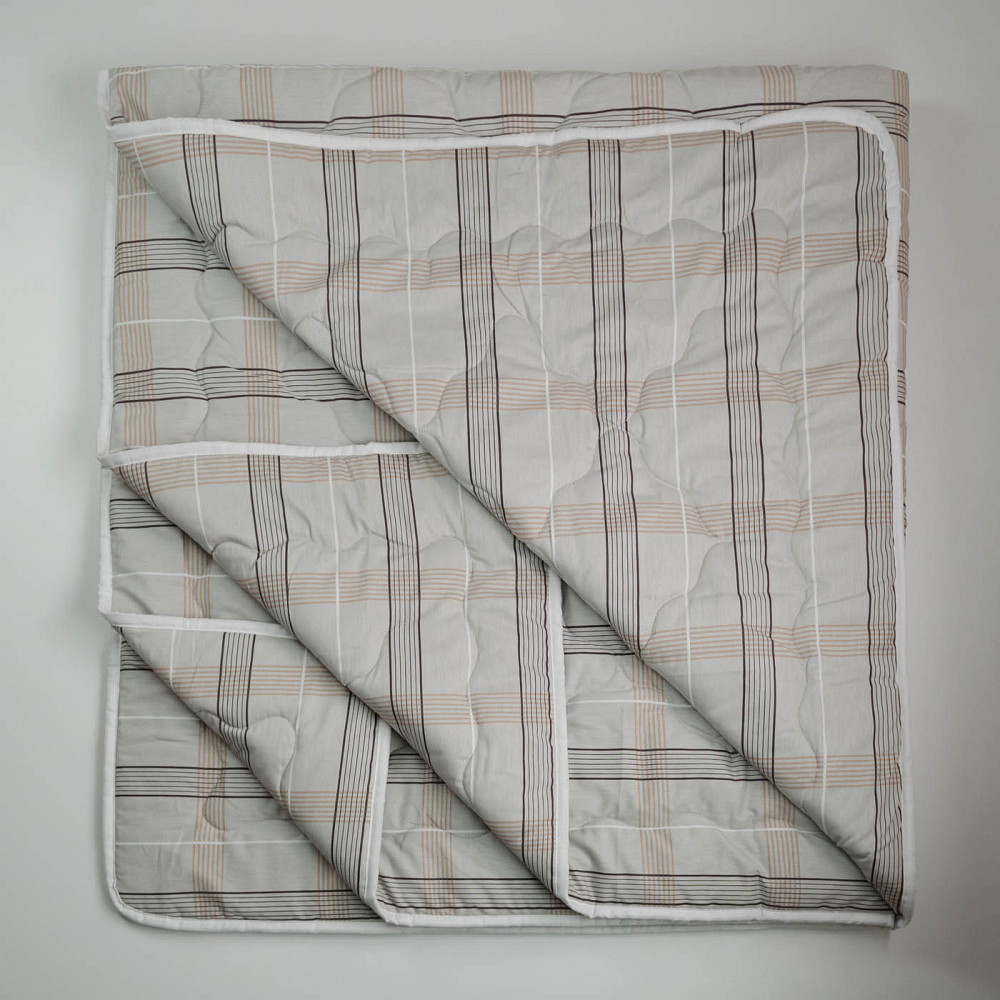 Ковдра конопляна літня Сатин Персиваль YouStar двоспальна 170х210 см (Світло-сірий) Суми - фото 5