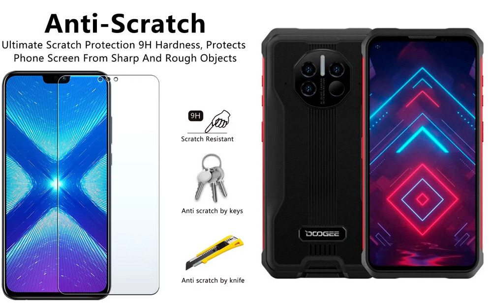 Защитное стекло NeoGlass для Doogee V10, Doogee V11 – ультрапрозрачное и устойчивое Киев - изображение 1