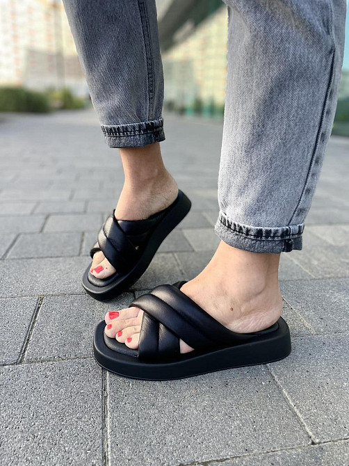 teona Шльопанці жіночі TEONA 265 чорні (літо, шкіра натуральна) (5247) Коломия - фото 4