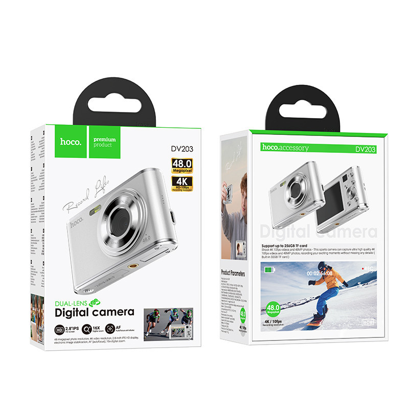 Двохоб'єктивна фотокамера HOCO DV203, біла Київ - фото 5