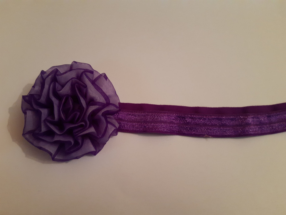 Детская повязка фиолетовая - размер универсальный (на резинке), цветок 7см Киев - изображение 1