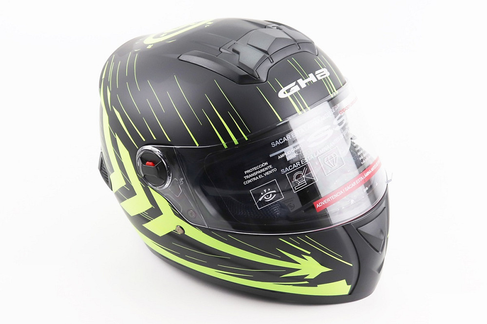 Шолом інтеграл, закритий (сертифікація DOT)+відкидні окуляри BLD-М61 S (55-56см), ЧОРНО-ЖОВТИЙ (флуоресцентний) Київ - фото 1