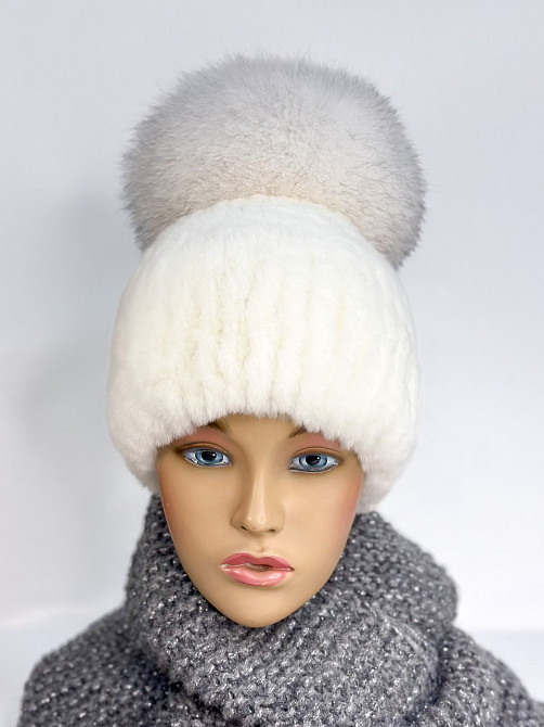 Шапка меховая женская бон Джина Rex Белый Вуаль Харьков - изображение 1