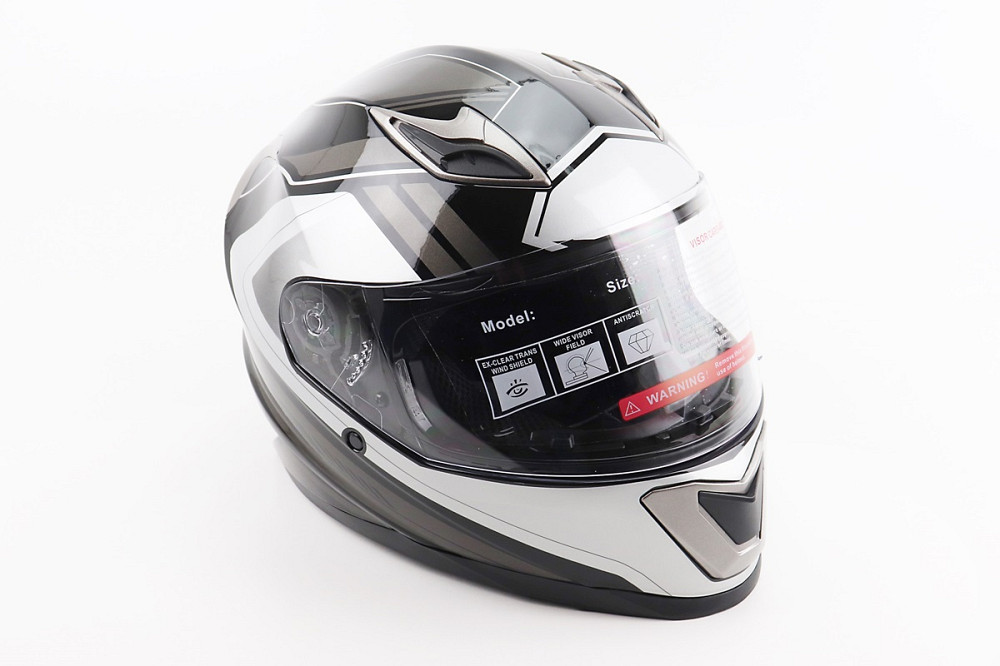 Шолом інтеграл, закритий BLD-M62 М (57-58см), ЧОРНИЙ/БІЛО-СІРИЙ Київ - фото 1