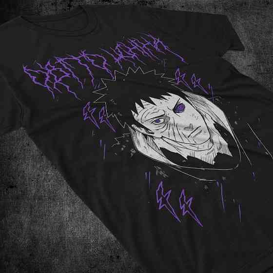 Футболка з аніме принтом Наруто оверсайз (S/M/L) Чорний AnimeJ0846 Дніпро