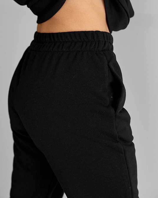 Женский спортивный теплый костюм оверсайз Черный L Харьков - изображение 10