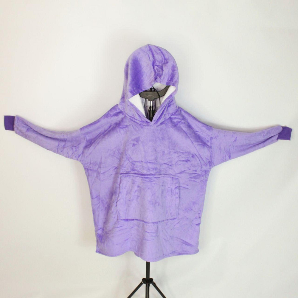 Плед толстовка с капюшоном (100х80см) HUGGLE HOODIE, Фиолетовый / Плед-худи / Оверсайз толстовка плед с капюшоном Киев - изображение 4