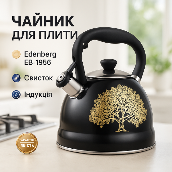 Чайник на плиту со свистком нержавейка, Чайник со свистком с одинарным дном Обычный MP-94 Львов