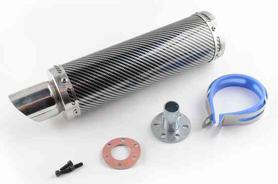 Глушник (тюнінг) 300 * 88mm, кріп. Ø48mm (нержавіюча сталь, карбон сірий, прямоток, mod:1) Київ