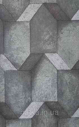 Обои виниловые на флизелине AS creation The Bos 0.53х10 геометрия фигуры структурные бирюзовые серые 3д Киев