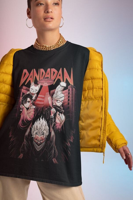 Футболка аниме Дандадан Окарун Окарун Момо оверсайз (S/M/L) Черний AnimeJ1088 Днепр - изображение 4