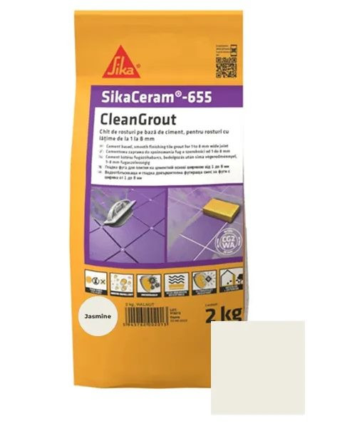 Затирка цементна для швів Sika Sikaceram-655  jasmine жасмін 2 кг Киев - изображение 1