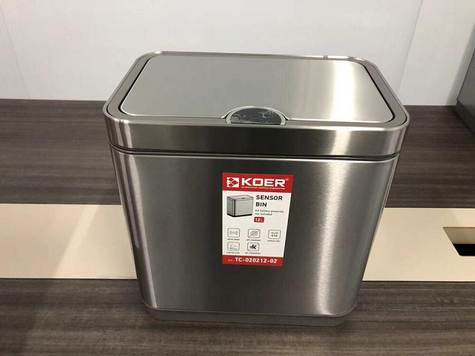 Мусорное ведро сенсорное прямоугольное Koer TC-020212-02 12 л цвет нержавейка антипалец (KR5584) Черновцы - изображение 8