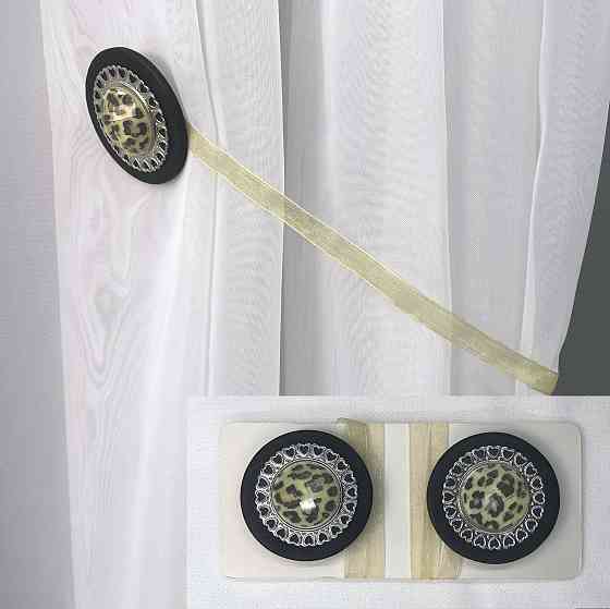 Магніти для штор і гардин Карпати набір 2 шт Чорний з сріблястим (81-147) Київ