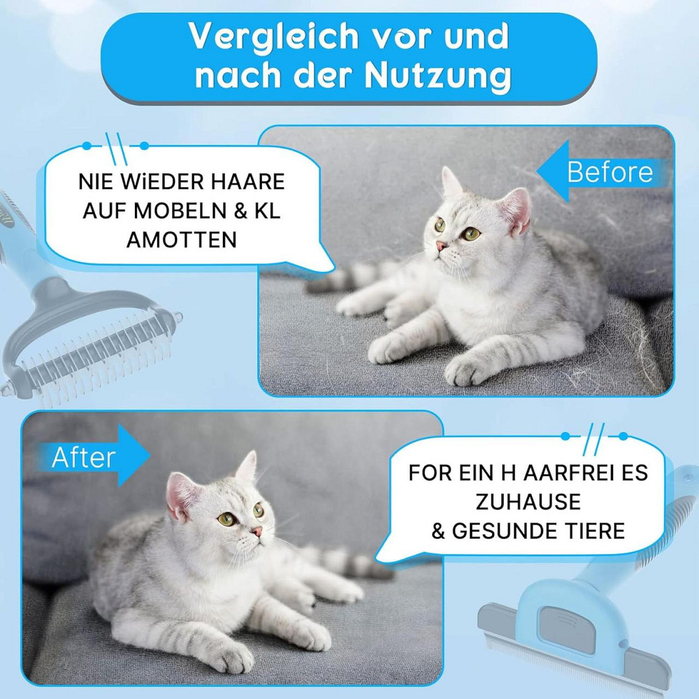 Щітка гребінець Wismika для собак і котів, підшерстя, 2в1, нержавійка, грумінг, антиколтун, для шерсті Київ - фото 5