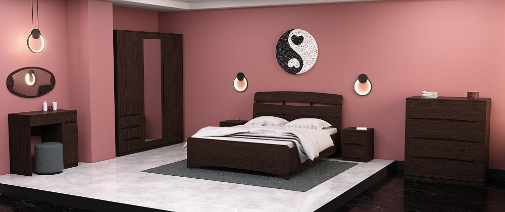 Кровать Дельта двуспальная, Венге Магия, 2132х1650х1070 Львов - изображение 4