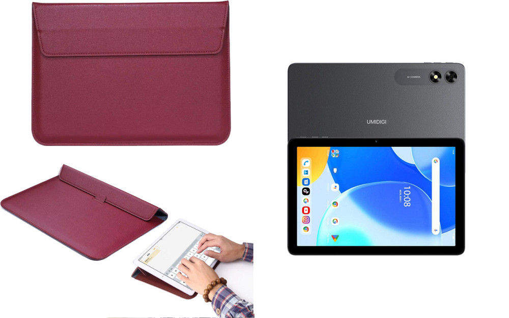Чохол-конверт VitoCase для UMIDIGI G3 Tab Ultra, з функцією підставки для планшета Бордовий Київ - фото 1