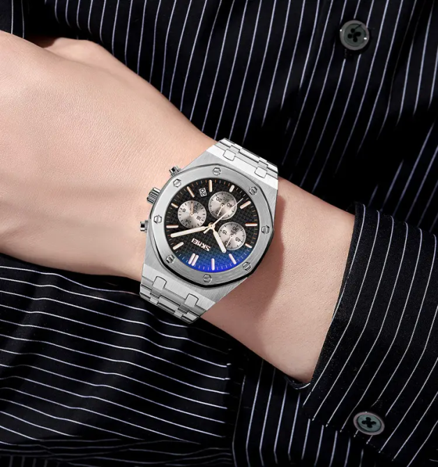 Мужские наручные классические часы Skmei 9296 (Серебристые) Винница - изображение 5