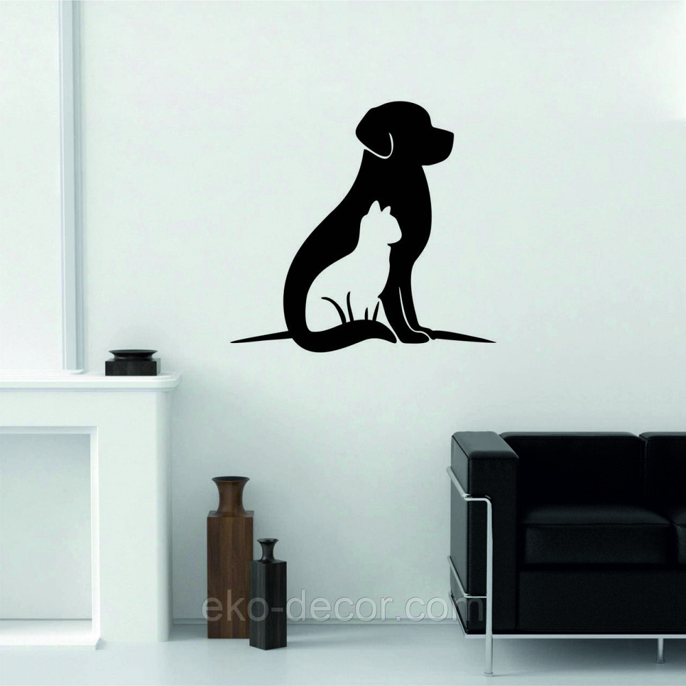 Декоративне настінне 3D Панно «Собака та кіт» Декор на стіну з об'ємом Київ - фото 4