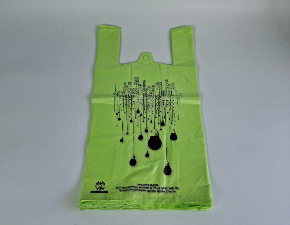 Пакет майка поліетиленова (тип FA) 30*55*2*22 Нічний Місто кольоровий 25 мкр 9.5 кг (100 шт.) Харків - фото 1