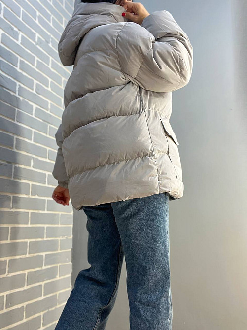 Куртка жіноча RUIXI 6093 парка пуффер з паском подовжена з капюшоном оверсайз, сірий, 46 Київ - фото 18