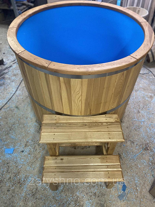 Купель з ясеня з кришкою та поліпропіленовою вставкою Київ - фото 4