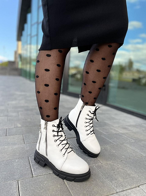 MILLI GOLD Черевики жіночі MILLI GOLD білі натуральна шкіра зима высота 13см размеры 36-39 (284 Коломия - фото 4