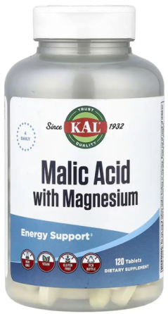 Яблочная кислота (уксус) с магнием Kal Malic Acid with Magnesium 120 таб Киев