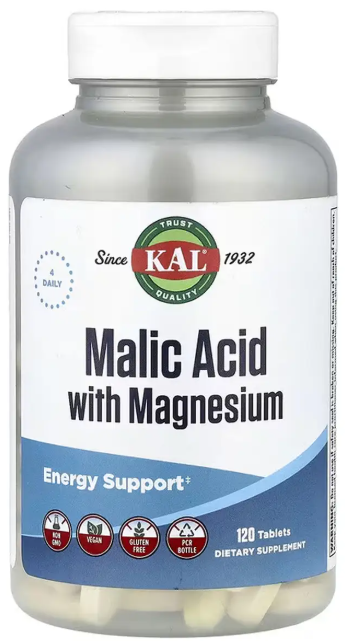 Яблочная кислота (уксус) с магнием Kal Malic Acid with Magnesium 120 таб Киев - изображение 1