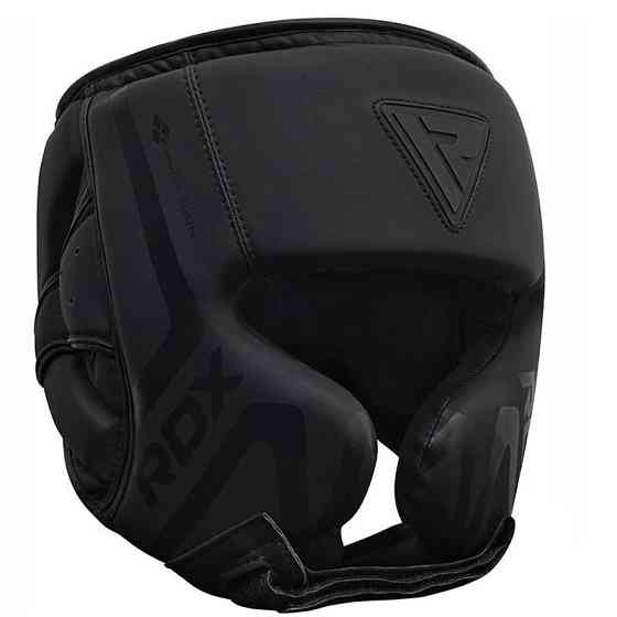 Боксерський шолом RDX T15 Noir Cheek Protector Matte Black  L (капа у комплекті) Київ