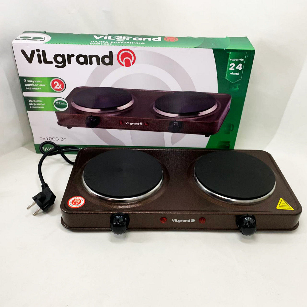 Плита электрическая настольная компактная ViLgrand VHP152F 1000 Вт, Бытовая настольная плита для дома YP-59 Львов - изображение 6