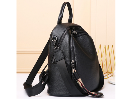 Кожаный женский рюкзак городской черный Olivia Leather 6711 Каменское