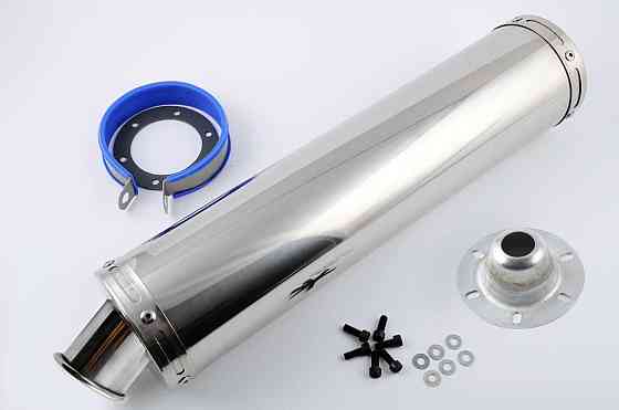 Глушник (тюнінг) 420*10 см, кріп. Ø78mm (нержавіюча сталь, хром, mod:12) Мукачево