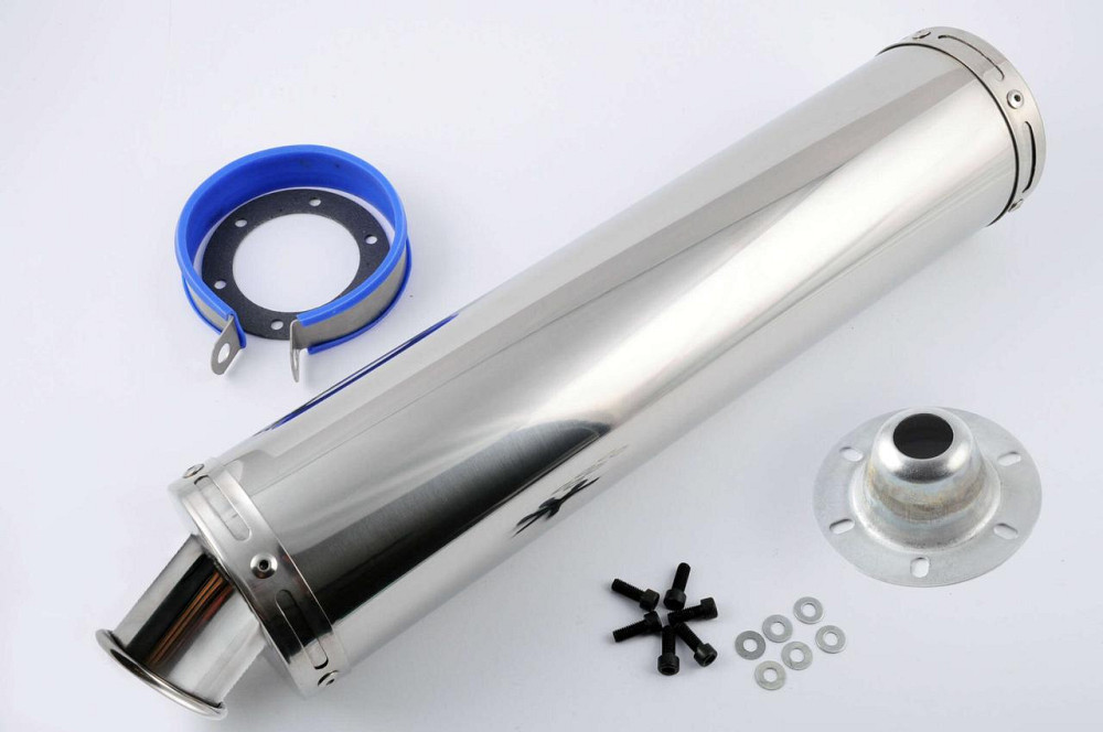 Глушник (тюнінг) 420*10 см, кріп. Ø78mm (нержавіюча сталь, хром, mod:12) Мукачево - фото 1