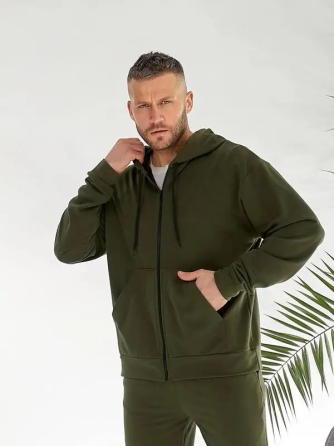 Теплий костюм чоловічий на блискавці Хакі 54/56 Харків