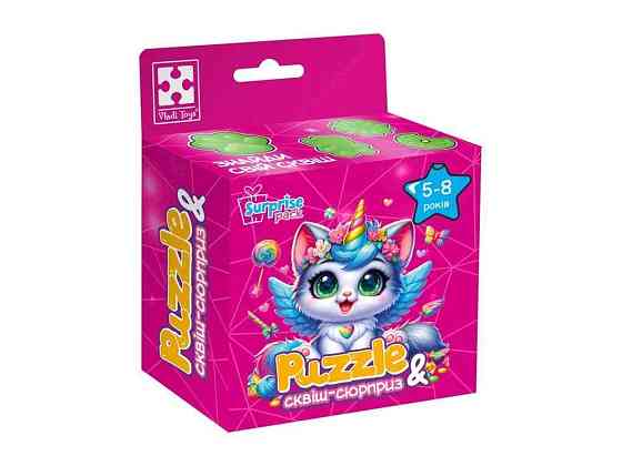 Пазлы с сюрпризом Котик-единорожка VT8030-07 ТМ VLADI TOYS Киев
