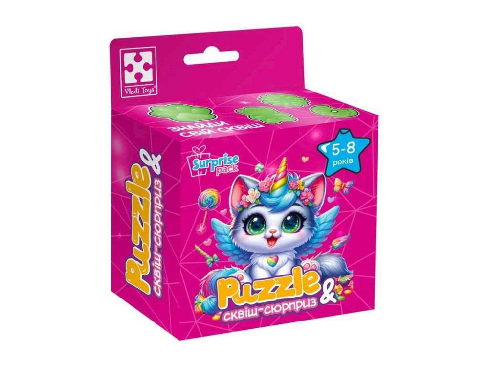 Пазлы с сюрпризом Котик-единорожка VT8030-07 ТМ VLADI TOYS Киев - изображение 1